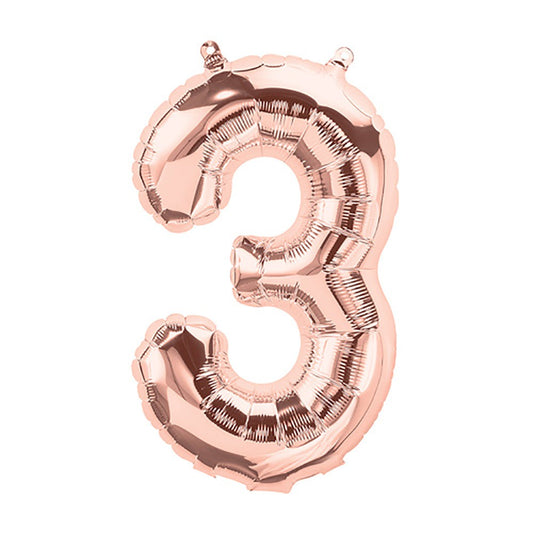 16 inch NUMBER 3 - NORTHSTAR - ROSE GOLD (AIR -FILL ONLY) | USA Decoration®