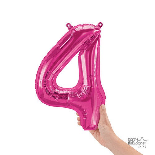 16 inch NUMBER 4 - NORTHSTAR - MAGENTA (AIR -FILL ONLY) | USA Decoration®