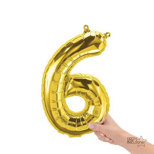 16 inch NUMBER 6 - NORTHSTAR - GOLD (AIR -FILL ONLY) | USA Decoration®