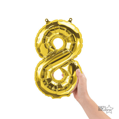 16 inch NUMBER 8 - NORTHSTAR - GOLD (AIR -FILL ONLY) | USA Decoration®