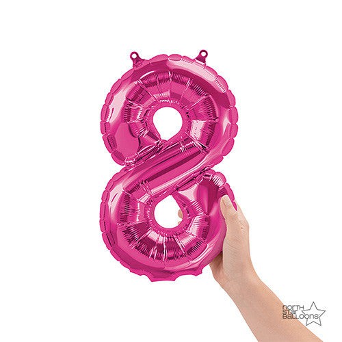 16 inch NUMBER 8 - NORTHSTAR - MAGENTA (AIR -FILL ONLY) | USA Decoration®
