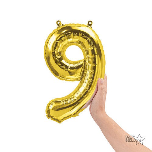 16 inch NUMBER 9 - NORTHSTAR - GOLD (AIR -FILL ONLY) | USA Decoration®