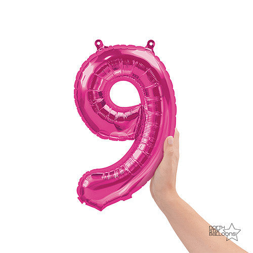 16 inch NUMBER 9 - NORTHSTAR - MAGENTA (AIR -FILL ONLY) | USA Decoration®