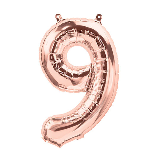 16 inch NUMBER 9 - NORTHSTAR - ROSE GOLD (AIR -FILL ONLY) | USA Decoration®