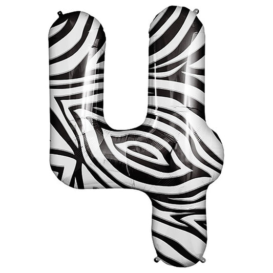 34 inch NUMBER 4 - NORTHSTAR - ZEBRA | USA Decoration®