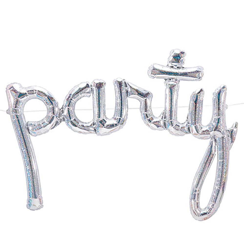 44 inch PARTY SCRIPT - HOLOGRAPHIC (AIR-FILL ONLY) | USA Decoration®