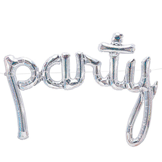 44 inch PARTY SCRIPT - HOLOGRAPHIC (AIR-FILL ONLY) | USA Decoration®