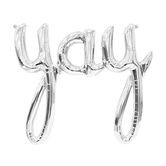 45 inch YAY SCRIPT - SILVER (AIR-FILL ONLY) | USA Decoration®
