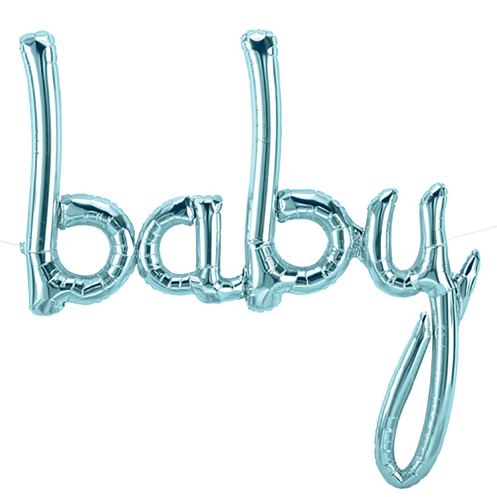 46 inch BABY SCRIPT - PASTEL BLUE (AIR-FILL ONLY) | USA Decoration®