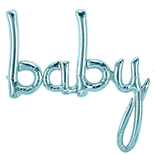 46 inch BABY SCRIPT - PASTEL BLUE (AIR-FILL ONLY) | USA Decoration®