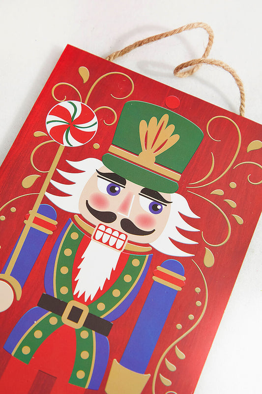 12? Red Blue Green Nutcracker with Candy Sign Festive Holiday Wall Décor