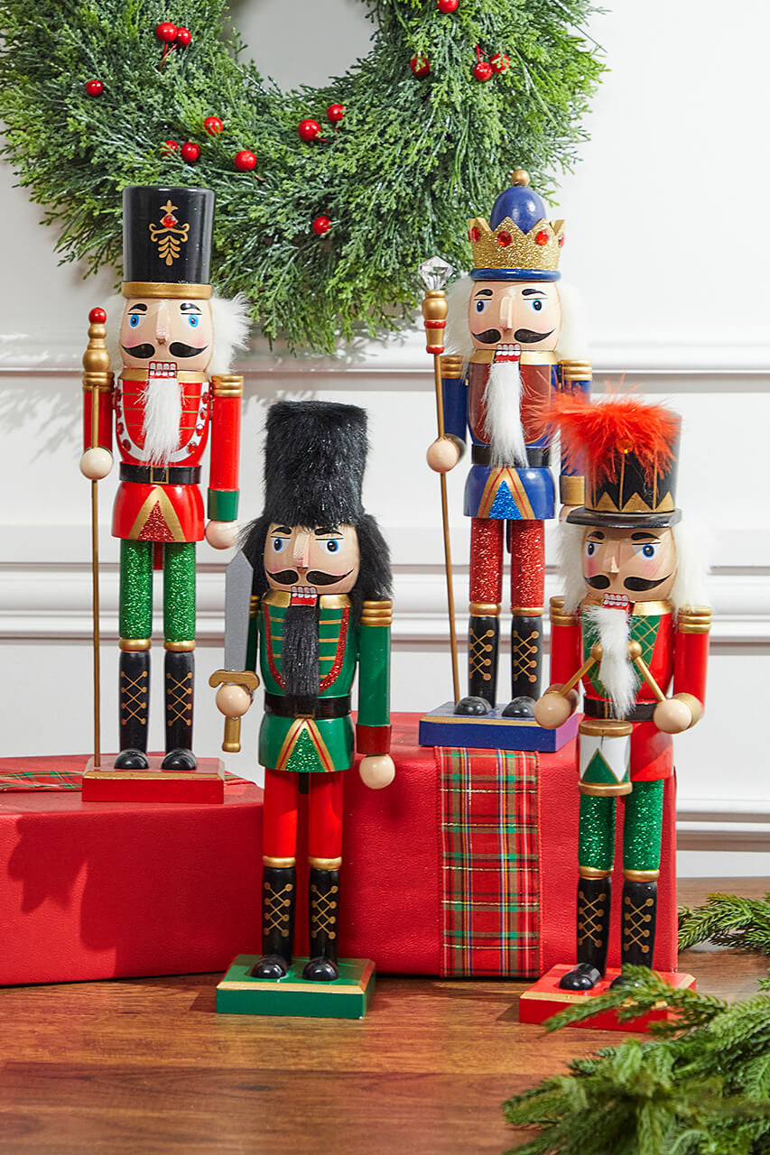 14” Multi-Colored Glitter Nutcracker Sparkling Holiday Decor