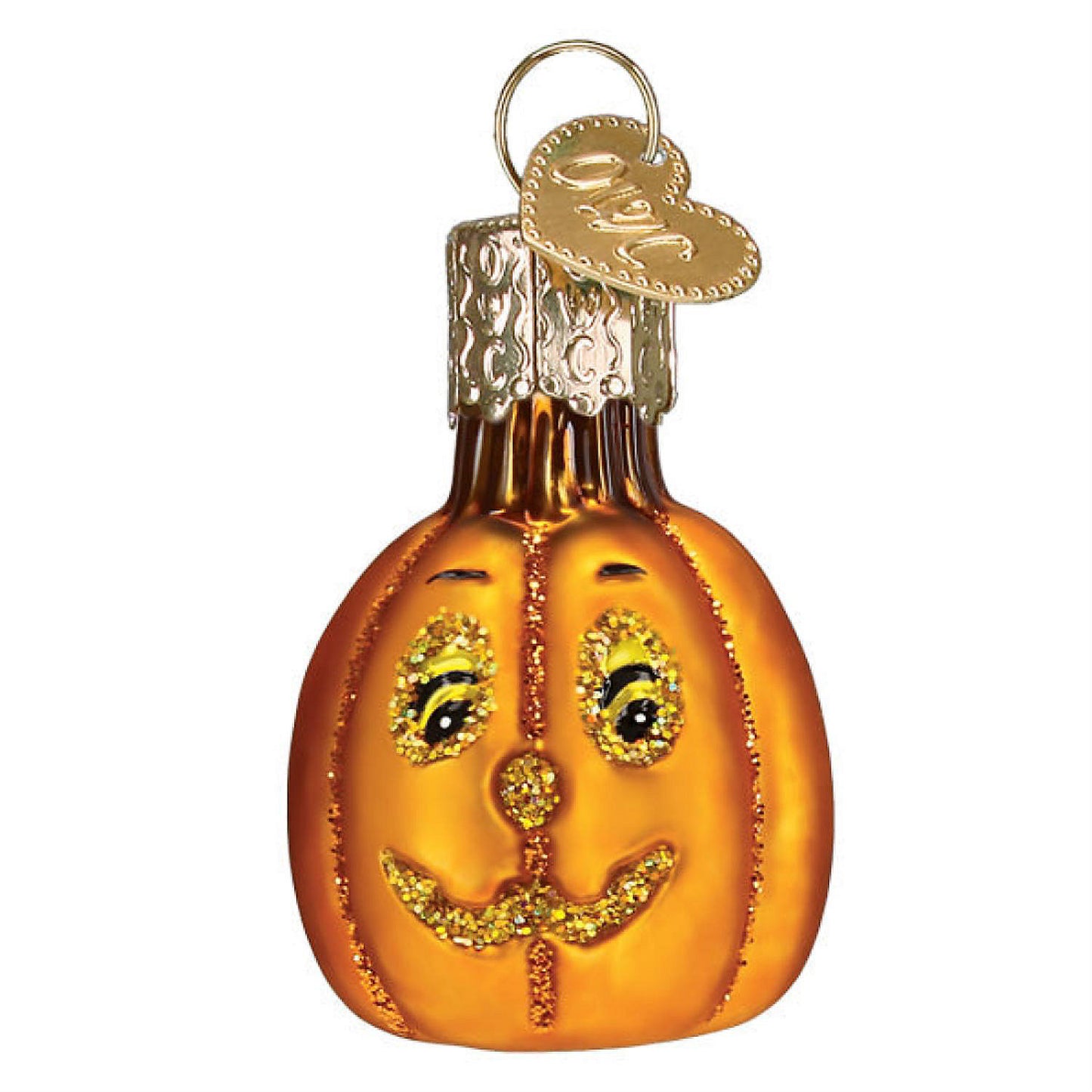 Old World Christmas Blown Glass Hanging Ornament for Halloween, Mini Jack O FeetLantern with OWC Gift Box