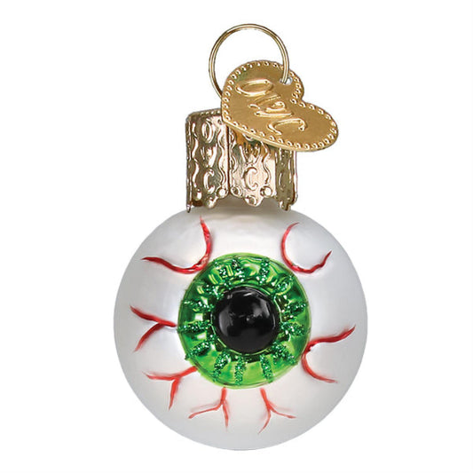 Old World Christmas Blown Glass Ornament for Halloween, Mini Evil Eye with OWC Gift Box