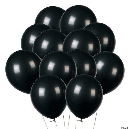 Onyx Black 11" Latex Balloons - 12 Pc.
