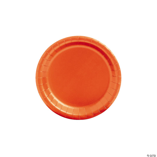 Orange Paper Dessert Plates - 24 Ct.