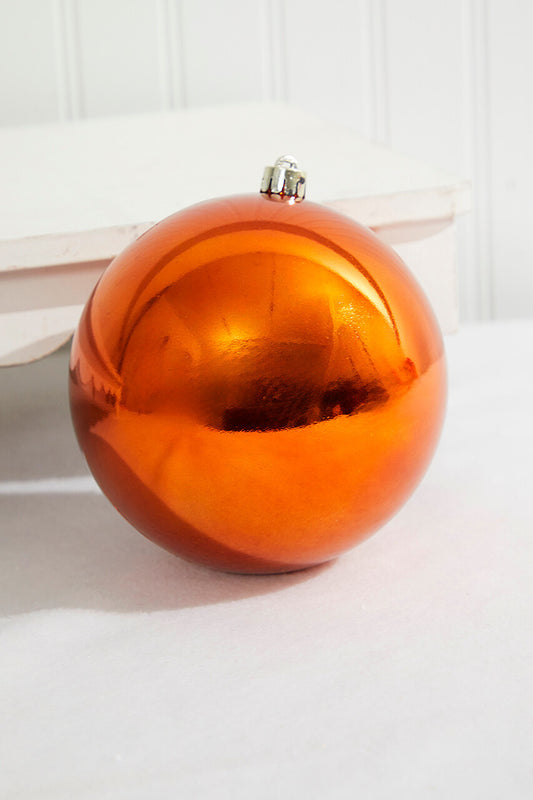 5.5" Warm Cider Orange Shatterproof Ornament Durable Holiday Decoration.