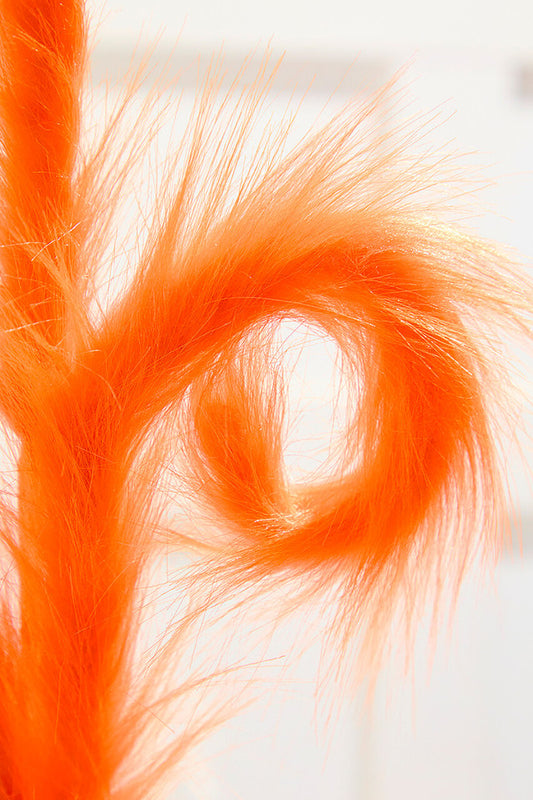 28" Orange Furry Spiral Curly Spray Vibrant Festive Decoration