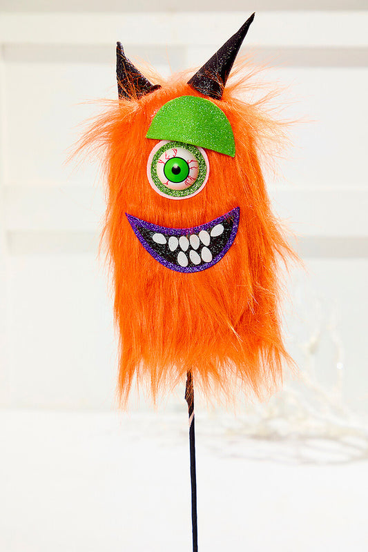 24" Orange Furry Monster Spray for Fun and Spooky Halloween Decorations