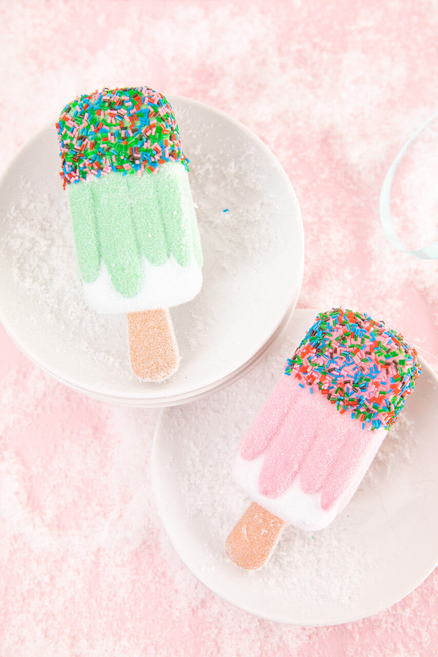 5 Inch Plastic Popsicle With Sprinkles Ornament Christmas Decoration