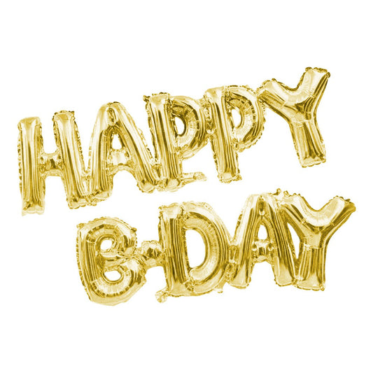 14 inch HAPPY B-DAY - GOLD (AIR-FILL ONLY) | USA Decoration®