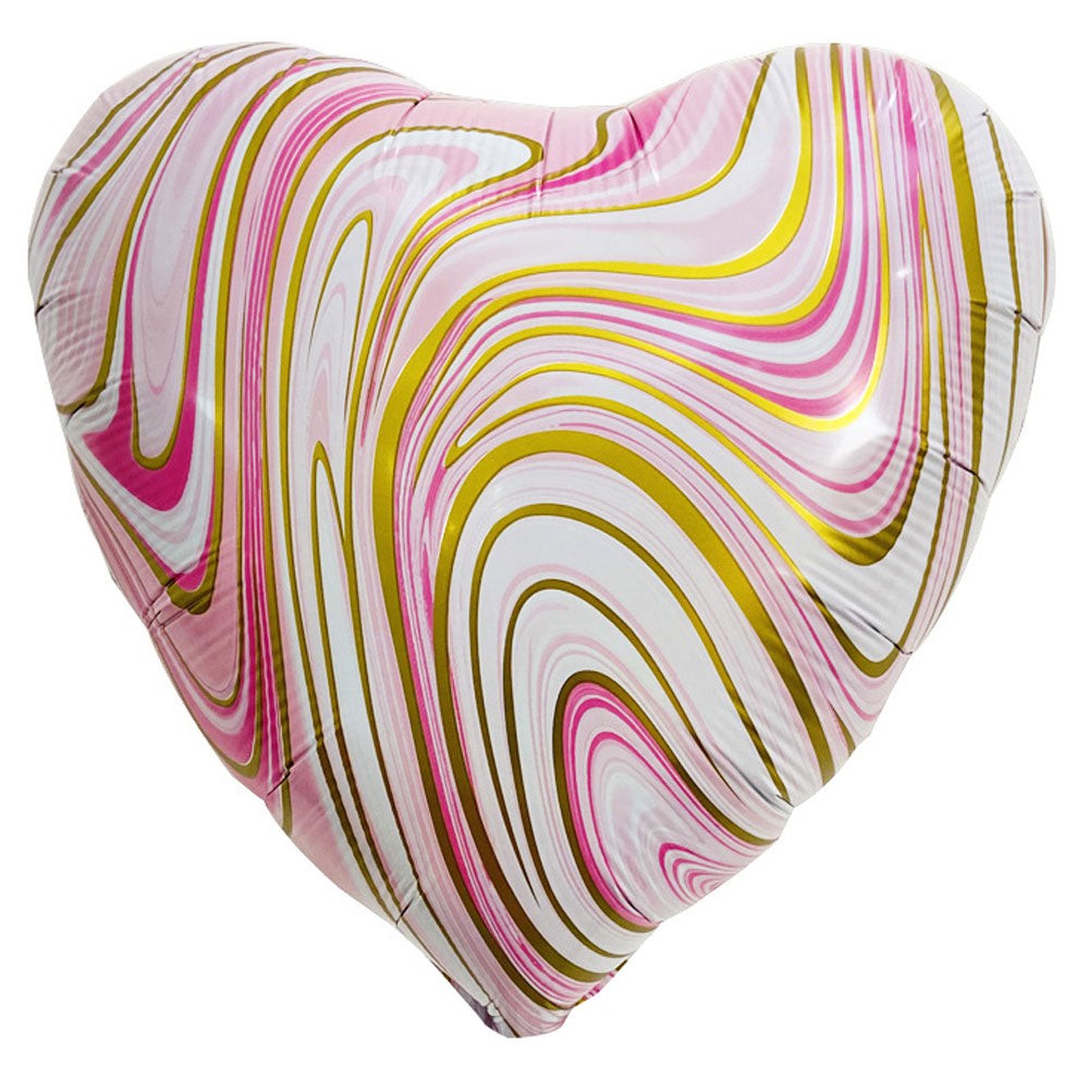 18 inch AGATE HEART - PINK & GOLD | USA Decoration®