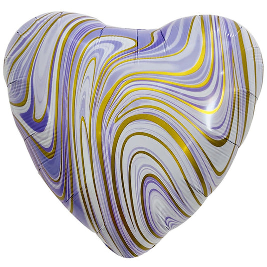 18 inch AGATE HEART - PURPLE & GOLD | USA Decoration®