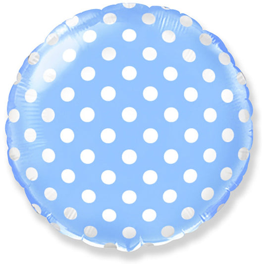 18 inch CIRCLE - BABY BLUE WITH WHITE POLKA DOTS | USA Decoration®