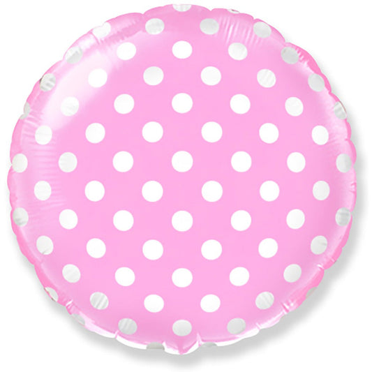 18 inch CIRCLE - BABY PINK WITH WHITE POLKA DOTS | USA Decoration®