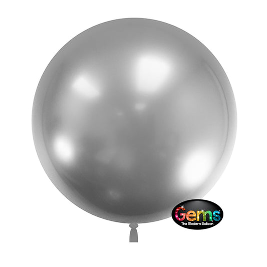18 inch GEMS BALLOON - SHIMMERING SILVER (5 PK) | USA Decoration®