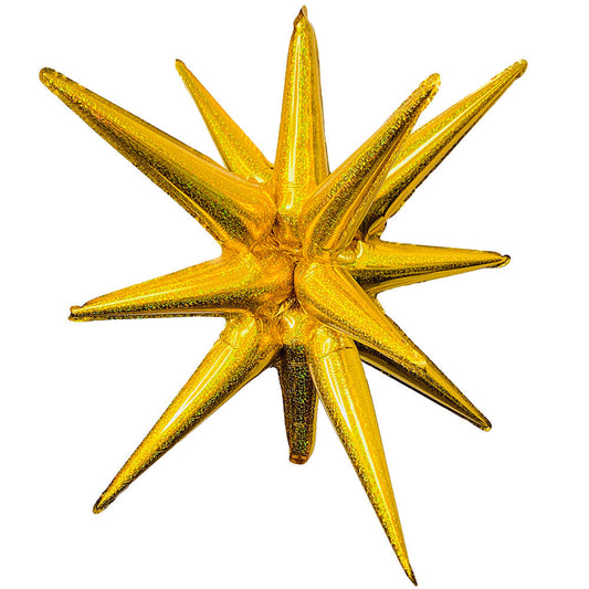 3D STAR-BURST ALL-IN-ONE - HOLOGRAPHIC GOLD (AIR-FILL ONLY) | USA Decoration®