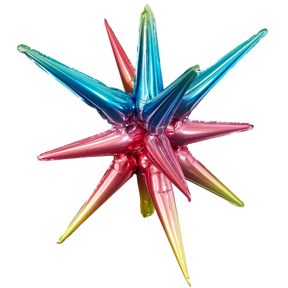 3D STAR-BURST ALL-IN-ONE - METALLIC RAINBOW OMBRE (AIR-FILL ONLY) | USA Decoration®