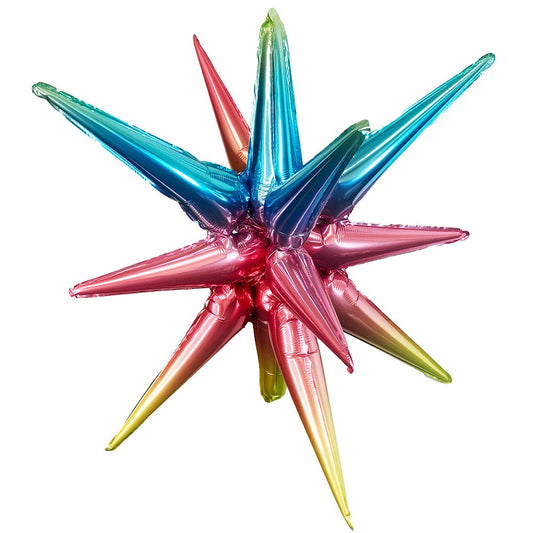 3D STAR-BURST ALL-IN-ONE - METALLIC RAINBOW OMBRE (AIR-FILL ONLY) | USA Decoration®