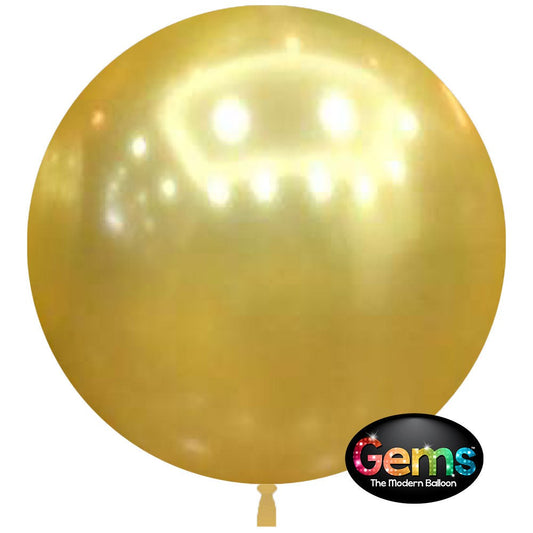 32 inch GEMS BALLOON - BRIGHT GOLD (2 PK) | USA Decoration®