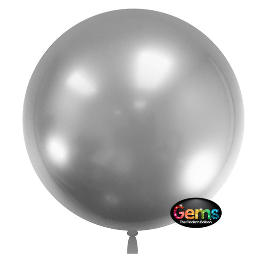 32 inch GEMS BALLOON - SHIMMERING SILVER (2 PK) | USA Decoration®