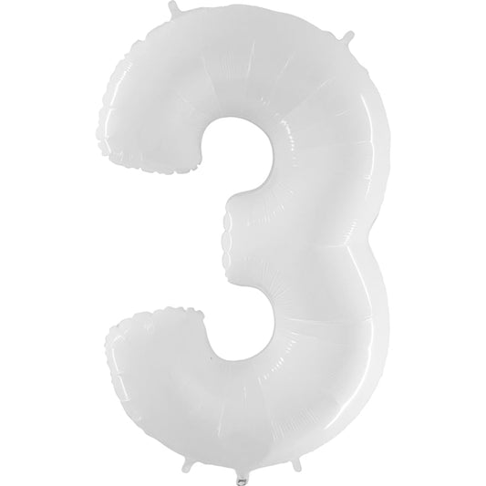 40 inch NUMBER 3 - WHITE | USA Decoration®