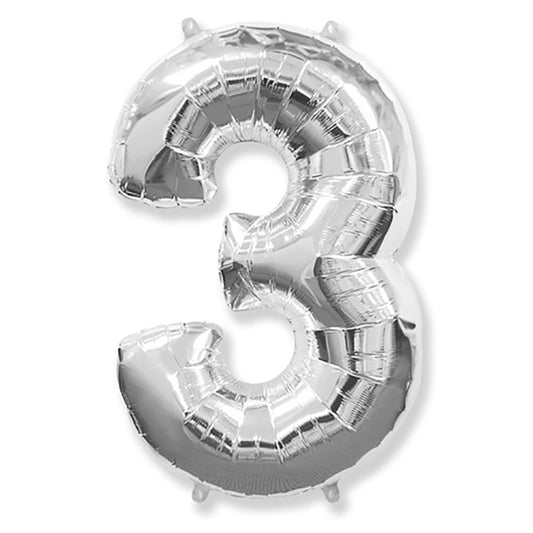 42 inch NUMBER 3 - SILVER | USA Decoration®