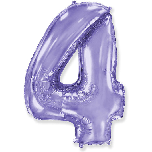 42 inch NUMBER 4 - LA BALLOONS - LILAC PURPLE | USA Decoration®