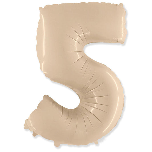 42 inch NUMBER 5 - LA BALLOONS - SATIN CREAM | USA Decoration®