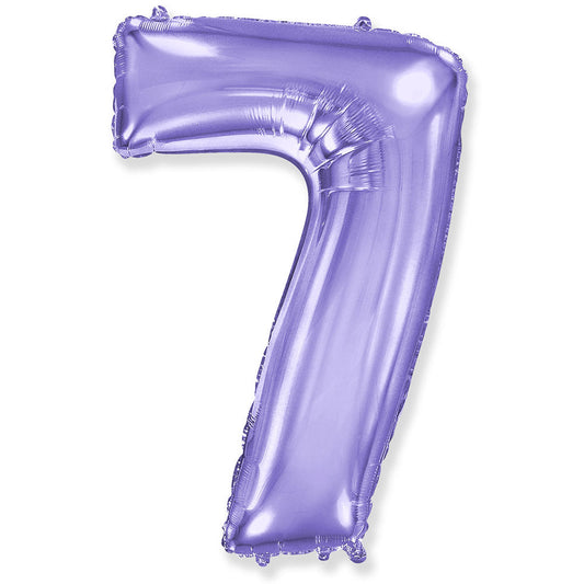 42 inch NUMBER 7 - LA BALLOONS - LILAC PURPLE | USA Decoration®