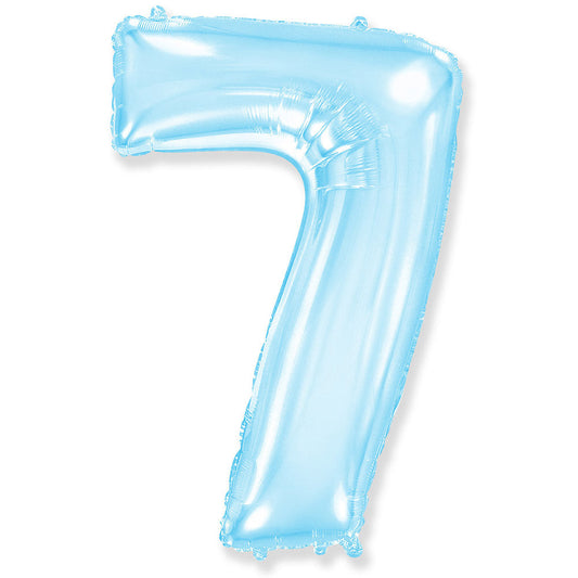 42 inch NUMBER 7 - LA BALLOONS - PASTEL BLUE | USA Decoration®