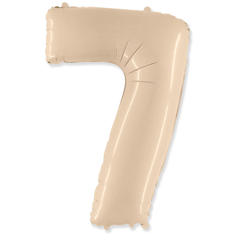 42 inch NUMBER 7 - LA BALLOONS - SATIN CREAM | USA Decoration®