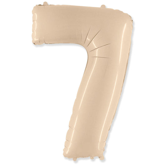 42 inch NUMBER 7 - LA BALLOONS - SATIN CREAM | USA Decoration®