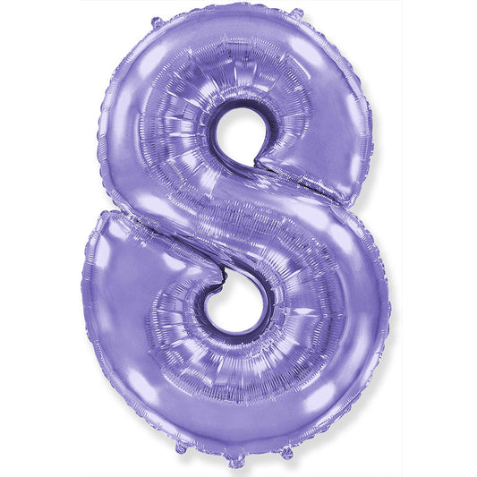 42 inch NUMBER 8 - LA BALLOONS - LILAC PURPLE | USA Decoration®
