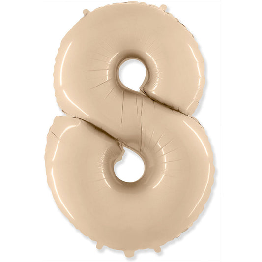 42 inch NUMBER 8 - LA BALLOONS - SATIN CREAM | USA Decoration®