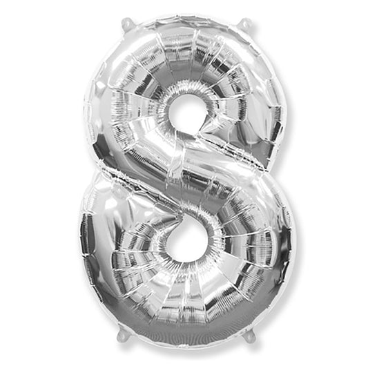 42 inch NUMBER 8 - SILVER | USA Decoration®