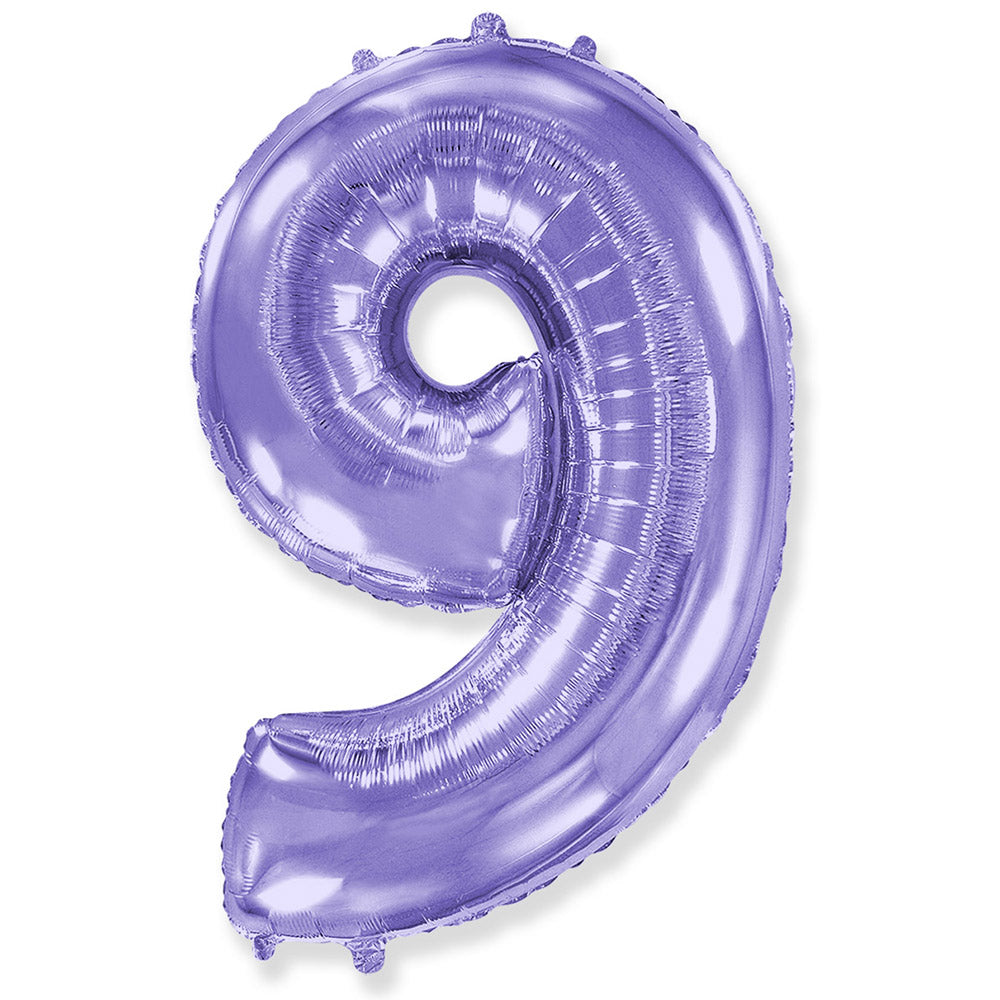 42 inch NUMBER 9 - LA BALLOONS - LILAC PURPLE | USA Decoration®