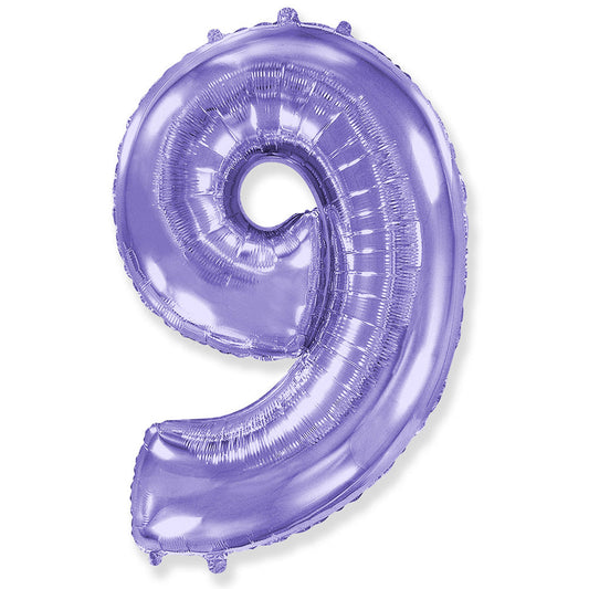 42 inch NUMBER 9 - LA BALLOONS - LILAC PURPLE | USA Decoration®
