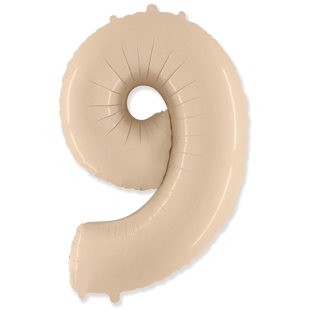 42 inch NUMBER 9 - LA BALLOONS - SATIN CREAM | USA Decoration®