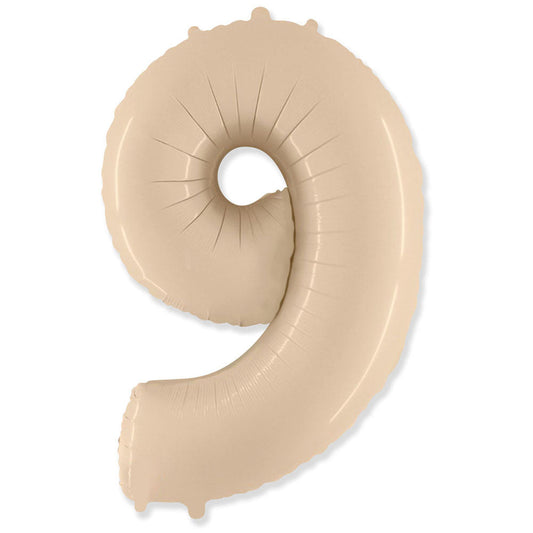 42 inch NUMBER 9 - LA BALLOONS - SATIN CREAM | USA Decoration®